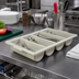 Thumbnail image #3 for Save-All Gray 4-Compartment Polyethylene Silverware Tray with Contoured Handles
