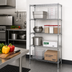 Thumbnail image #2 for Quantum 24-Inch Wide x 18-Inch Deep x 63-Inch High Wire Shelving Starter Kit, 4 Shelves, Chrome Plated
