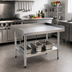 Thumbnail image #2 for Omcan Stainless Steel Equipment Stand with Undershelf and 2-Inch Upturn, 36 x 30 Inches