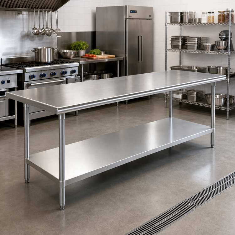 Product image #2 for Advance Tabco 144-Inch x 36-Inch 304 Stainless Steel Work Table with Adjustable Undershelf