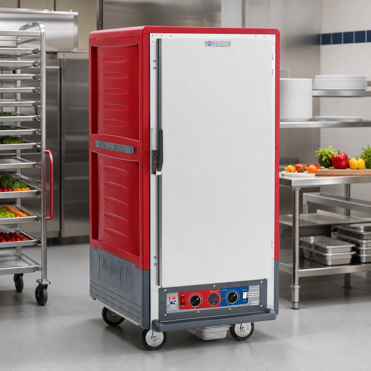 Product image #2 for Metro C5 3 Series 3/4-Height Mobile Heated Holding and Proofing Cabinet with Red Insulation Armour and Fixed Wire Slides