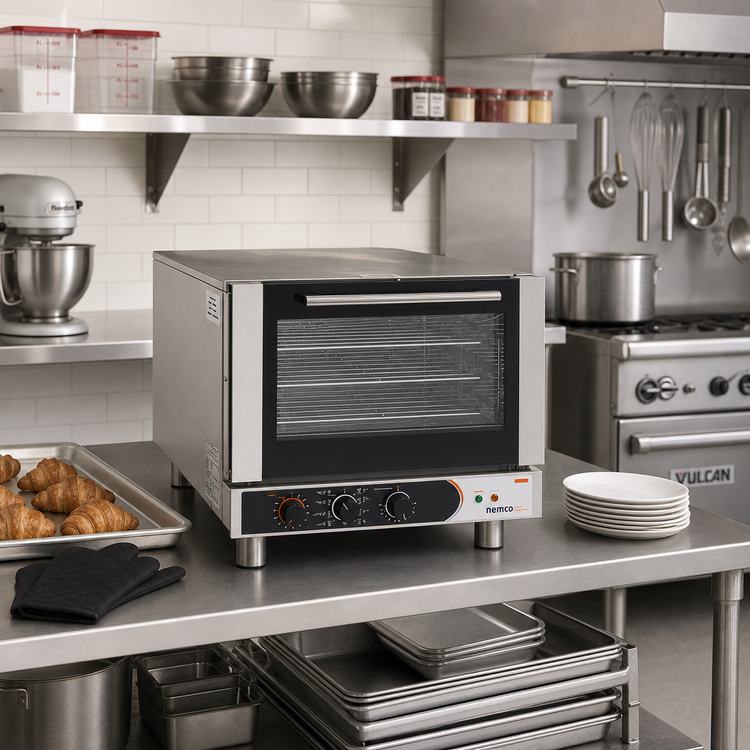 Product image #3 for Nemco Manual Countertop Half-Size Electric Convection Oven with Broiler