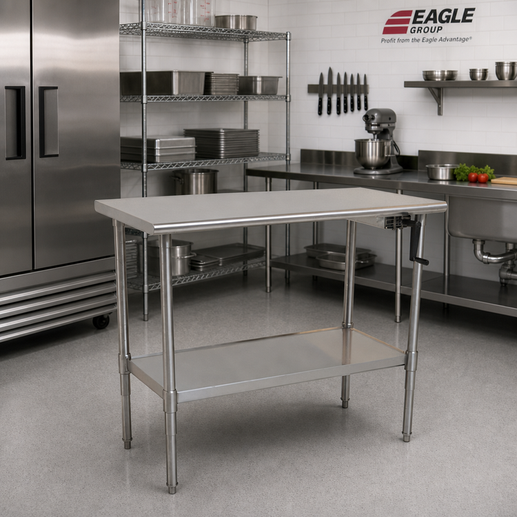 Product image #2 for Eagle Group AdjusTable ADA/Ergonomic Height Adjustable Stainless Steel Work Table, 48 x 30 Inch