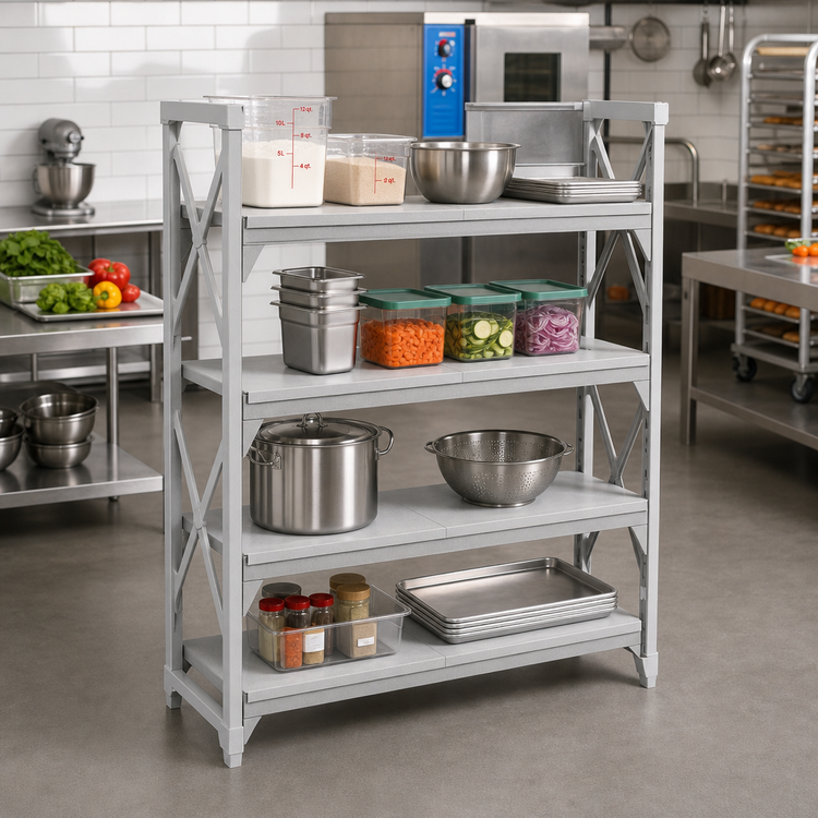 Product image #3 for Camshelving® Premium Shelf Kit — 18" W x 54" L Solid Shelves (4) with Camguard® (Speckled Gray)