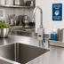 Thumbnail image #2 for T&S ChekPoint Above-Deck Touchless Faucet, Single-Hole Deck Mount, 5-7/16-Inch Gooseneck, Thermostatic Mixing Valve