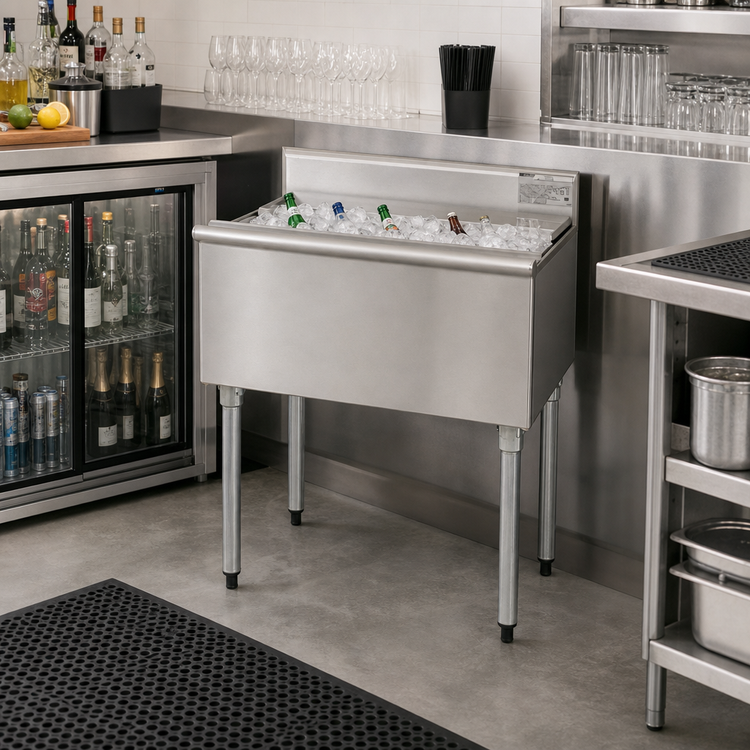 Product image #2 for Eagle Group 1800 Series 42-Inch Underbar Ice Chest, 8-Inch Deep, 70 lb. Capacity