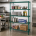 Thumbnail image #2 for Quantum Wire Shelving Starter Kit, 42W x 21D x 54H, 5 Shelves, Green Epoxy Finish