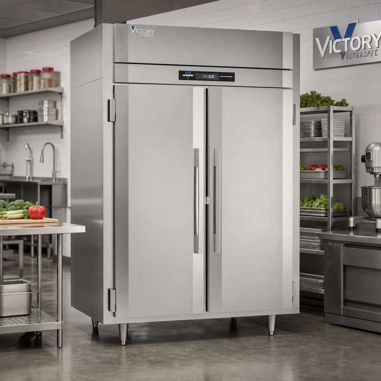 Product image #2 for Victory UltraSpec 2-Section Extra Wide Pass-Thru Solid Door Freezer, 52.97 Cu. Ft., Self-Contained