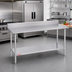 Thumbnail image #2 for Duke 60-Inch x 36-Inch 16-Gauge 400 Series Stainless Steel Work Table with 5-Inch Riser and Galvanized Undershelf