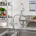 Thumbnail image #2 for Double Pantry Single-Hole Deck-Mount Mixing Faucet with Hook Nozzle and 68-Inch Stainless Steel Hose