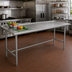 Thumbnail image #2 for Advance Tabco 120-Inch x 36-Inch 16-Gauge 430 Stainless Steel Work Table with Rear Up-Turn and Galvanized Base