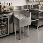 Thumbnail image #2 for Krowne Royal Series KR19-C18R Freestanding Stainless Steel Underbar Corner Drainboard, Right End Return, 18"W x 19"D