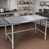 Thumbnail image #2 for John Boos Stallion 108 x 30 Inch 16-Gauge Stainless Steel Top Work Table with Safety Edge and Open Base