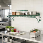 Thumbnail image #2 for Eagle Group Snap-n-Slide SNSW1272VG 72-Inch x 12-Inch Wall-Mounted Wire Shelf, Green Epoxy, 210 lb Capacity