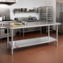 Thumbnail image #2 for Duke Manufacturing 108-Inch Stainless Steel Work Table with Galvanized Undershelf, 30-Inch Deep