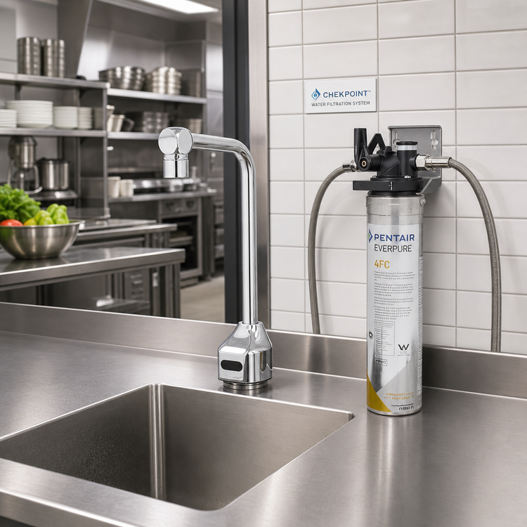 Product image #2 for T&S Brass ChekPoint 10-Inch Electronic Sensor Glass Filler with Water Filtration Kit, High-Arc Rigid Gooseneck, Deck Mount, Chrome Plated Brass