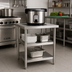Thumbnail image #2 for Eagle Group 24 x 32 Inch Rice Cooker Equipment Stand with Cutout, Stainless Steel, 2 Adjustable Undershelves