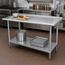 Thumbnail image #2 for Advance Tabco 84-Inch x 24-Inch 16-Gauge 430 Stainless Steel Work Table with Rear Up-Turn and Galvanized Undershelf