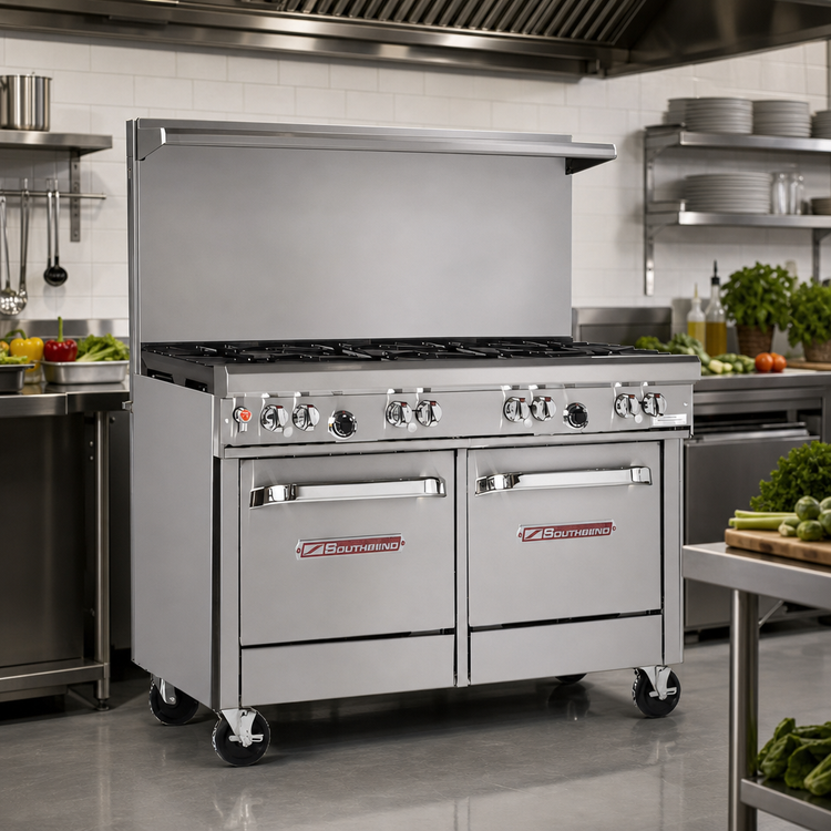 Product image #2 for Southbend Ultimate 48-Inch Gas Restaurant Range with 6 Open Burners, Convection Oven, and Cabinet Base