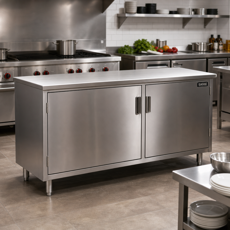 Product image #2 for Eagle Spec-Master 144-Inch Stainless Steel Plate Cabinet with Hinged Doors