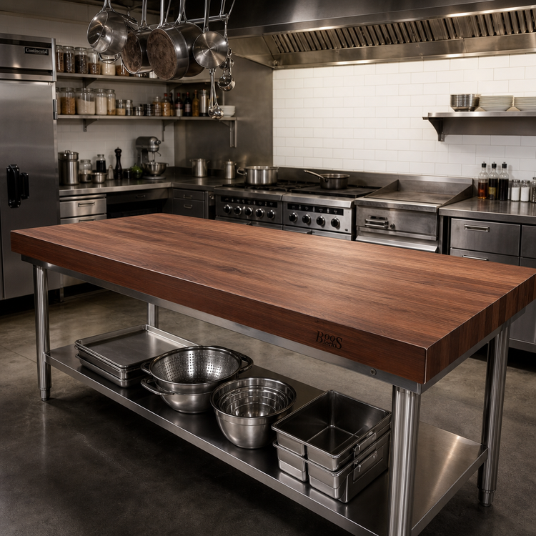 Product image #2 for Boos Block American Black Walnut Kitchen Countertop, 132 x 38 x 2-1/4 Inch, Varnique Finish