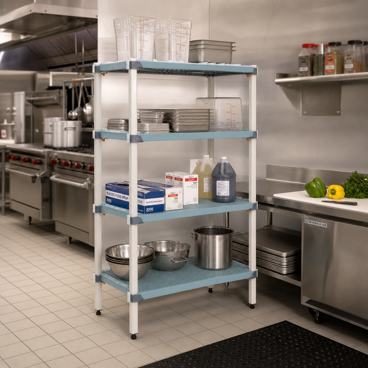Product image #2 for MetroMax i 48 x 24 x 63 Inch Blue 4-Shelf Freestanding Polymer Starter Shelving Unit