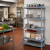 Thumbnail image #2 for Quantum Millenia 5-Shelf Polymer Shelving Unit with Dunnage Stand, 60W x 18D x 62H, Gray