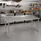 Thumbnail image #2 for Eagle Group Spec-Master UT24120STE 120-Inch x 24-Inch Stainless Steel Work Table, 14-Gauge 300 Series Top, Rear Upturn, Open Base