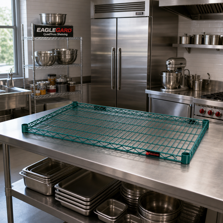 Product image #2 for EagleGard 48" x 36" QuadTruss Wire Shelf with Blue Green Hybrid Epoxy Finish
