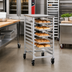 Thumbnail image #2 for New Age Mobile Half-Size Aluminum Bun Pan Rack with Stainless Steel Top, 10-Pan Capacity