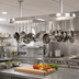 Thumbnail image #2 for John Boos PRB03-C Boat-Shaped Ceiling-Mounted Stainless Steel Pot Rack with 18 Double Hooks