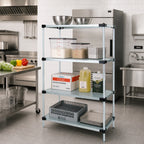 Thumbnail image #2 for Quantum WR86-1836SG 36"W x 18"D x 86"H Solid Shelving Starter Kit with 4 Shelves, Galvanized Steel Shelves and Chrome Posts