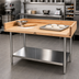Thumbnail image #2 for BK Resources 48 x 30-Inch Bakers Table with 1-3/4-Inch Hard Maple Top and Galvanized Undershelf