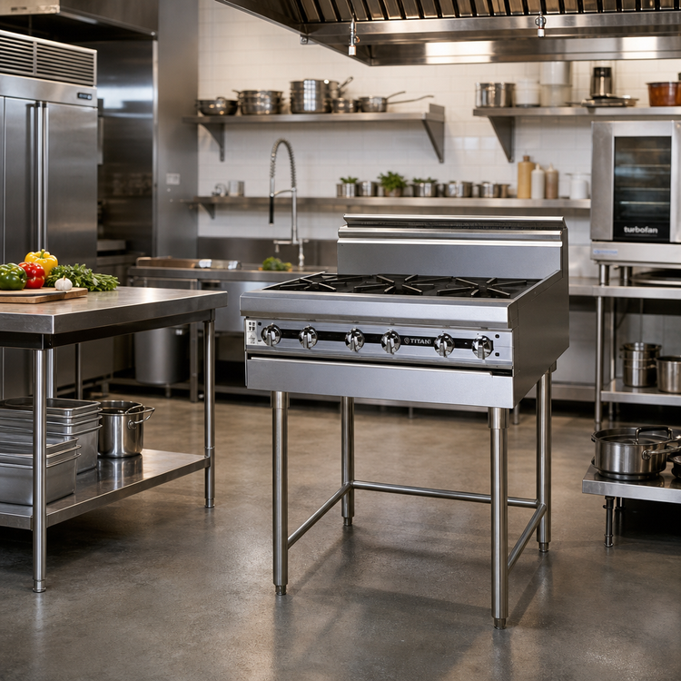 Product image #2 for Titan Heavy Duty 12-Inch Modular Gas Open Burner Range with 2 Burners