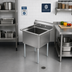 Thumbnail image #2 for Sapphire Manufacturing 1-Compartment Stainless Steel Sink with Galvanized Legs