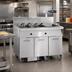 Thumbnail image #2 for Imperial Electric 2-Battery Floor Fryer with Dual 50 lb. Tanks, Built-In Filter System, and Computer Controls