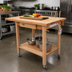 Thumbnail image #2 for John Boos Boos Block Deluxe Maple Culi Cart Island Work Table with 1-1/2-Inch Edge Grain Top, Drop Leaf, Drawer and Casters