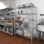 Thumbnail image #2 for Eagle Group A5-86-2148C 5-Tier Chrome Wire Add-On Shelving Unit, 48W x 21D x 86H Inches