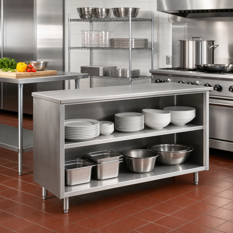 Product image #2 for Eagle Spec-Master Open Front Plate Cabinet, 96W x 18D, Stainless Steel Top