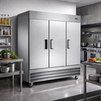 Thumbnail image #2 for Hurakan 81-Inch 3-Door Reach-In Freezer, 72 Cu. Ft., Stainless Steel Interior & Exterior