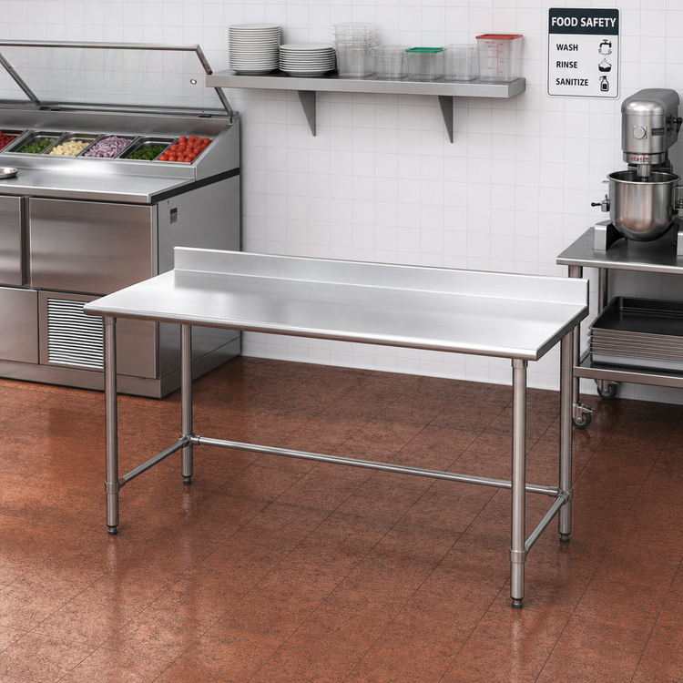 Product image #2 for Eagle Group BlendPort® Deluxe Series Stainless Steel Work Table for Cold Food Bars, 60W x 24D, 4-1/2-Inch Backsplash