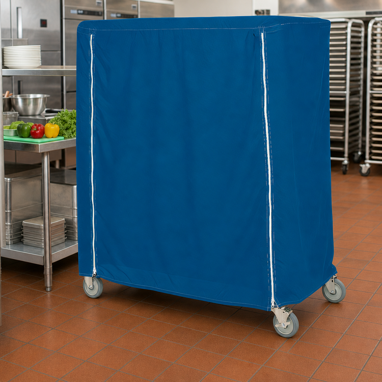 Product image #2 for Metro Cart Cover for 36 x 24 x 74 Inch Banquet Carts, Mariner Blue