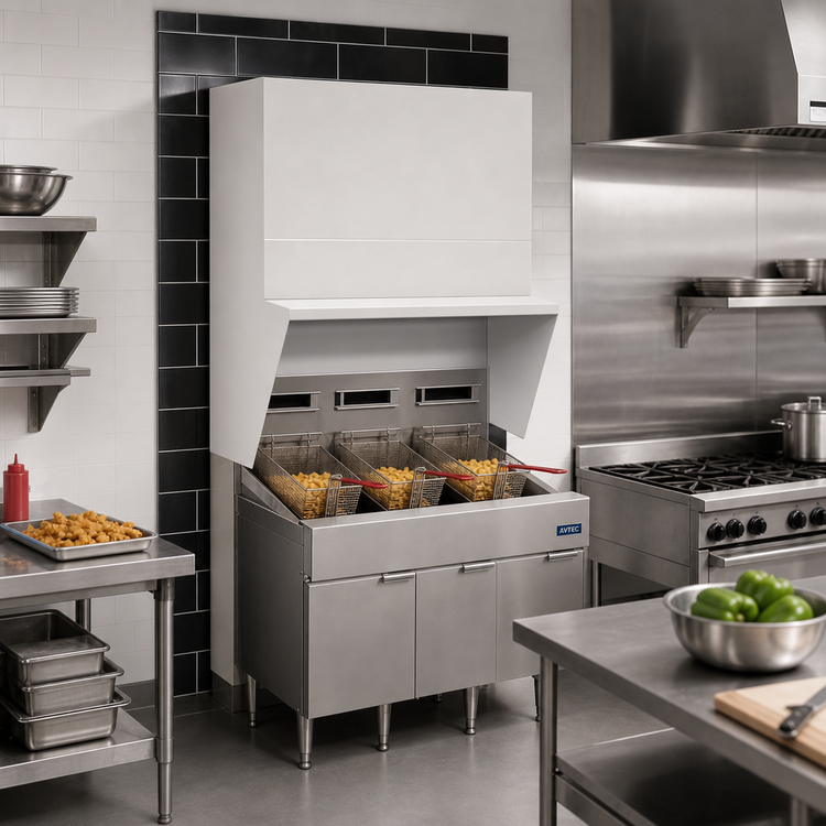 Product image #3 for Avtec SimpleSpec 54-Inch Type I Wall-Mount Fryer Hood for 3 Fryers