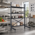 Thumbnail image #2 for Metro SmartLever 86-Inch High Cantilevered Shelving Starter Unit Kit for 42 x 24 Shelves