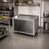 Thumbnail image #2 for John Boos 48 Inch x 30 Inch Stainless Steel Cabinet Base Work Table with Open Front and 1-1/2 Inch Rear Riser