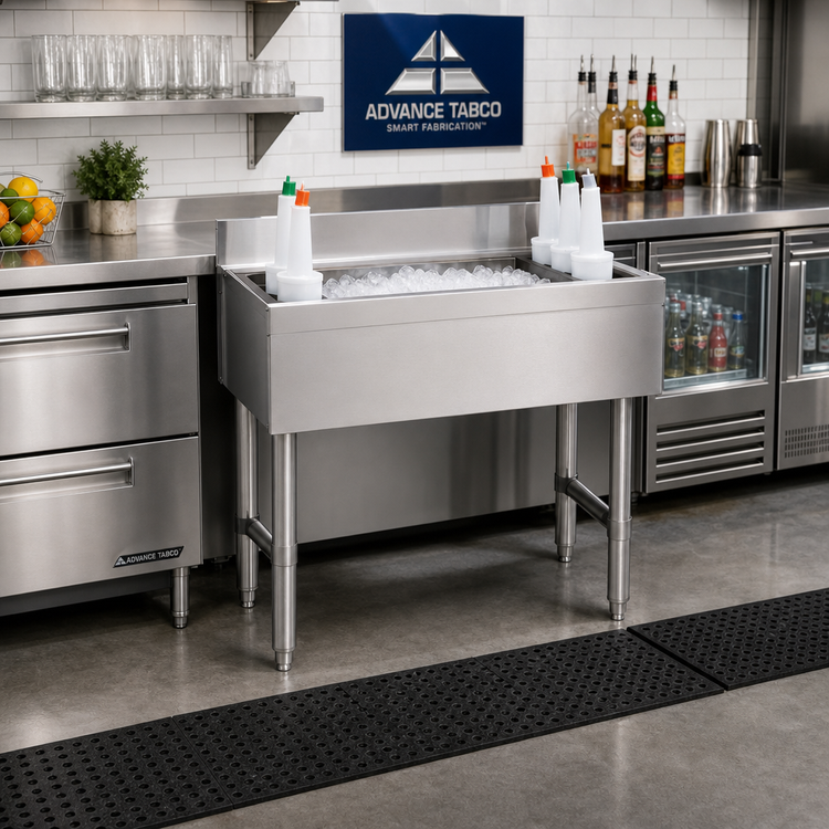 Product image #2 for Advance Tabco Underbar Basics™ 30-Inch Stainless Steel Cocktail Unit with 12-Inch Deep Ice Bin and 10-Circuit Cold Plate