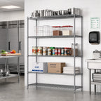 Thumbnail image #2 for Eagle Redipak 4-Tier Stationary Wire Shelving Unit, 60W x 18D x 74H, Pewter Gray Epoxy Finish