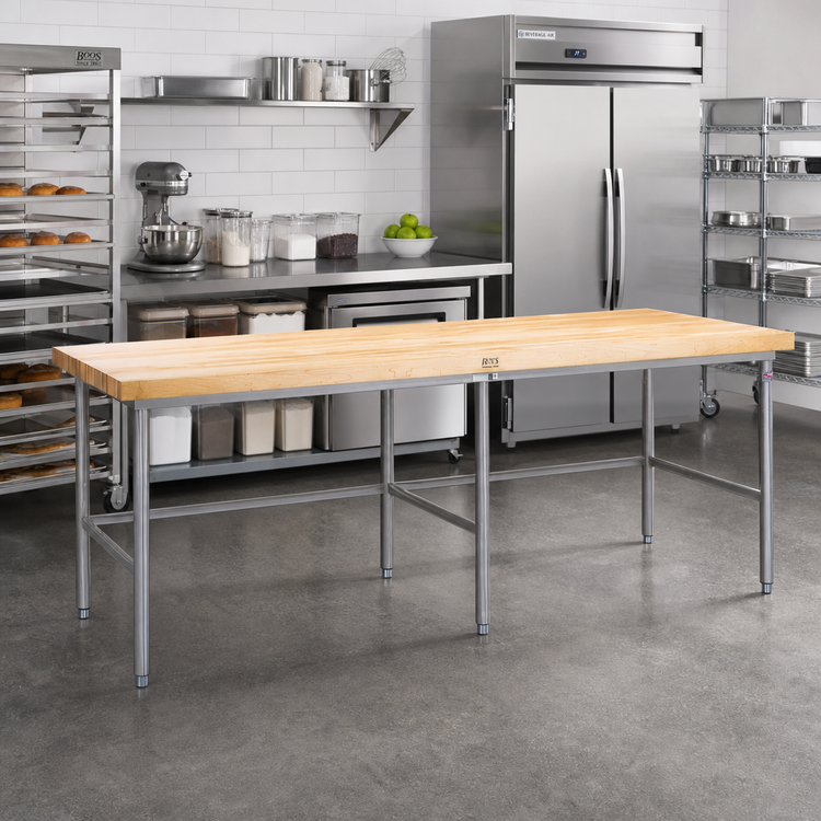 Product image #2 for John Boos Stainless Steel Baker's Table Frame for 60 x 30 Inch Top, Welded Set-Up