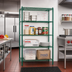 Thumbnail image #2 for Red-i-Pak 4-Tier Stationary Wire Shelving Unit, 36 x 24 x 74 Inches, Green Epoxy