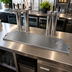 Thumbnail image #2 for Micro Matic Surface-Mount Stainless Steel Drip Tray Trough with Integral Glass Rinser, 28 x 8-1/2 Inch